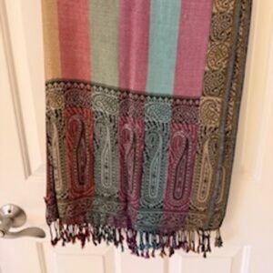 Multi-color Pashmina Wrap - Brown, Tan and Pastels